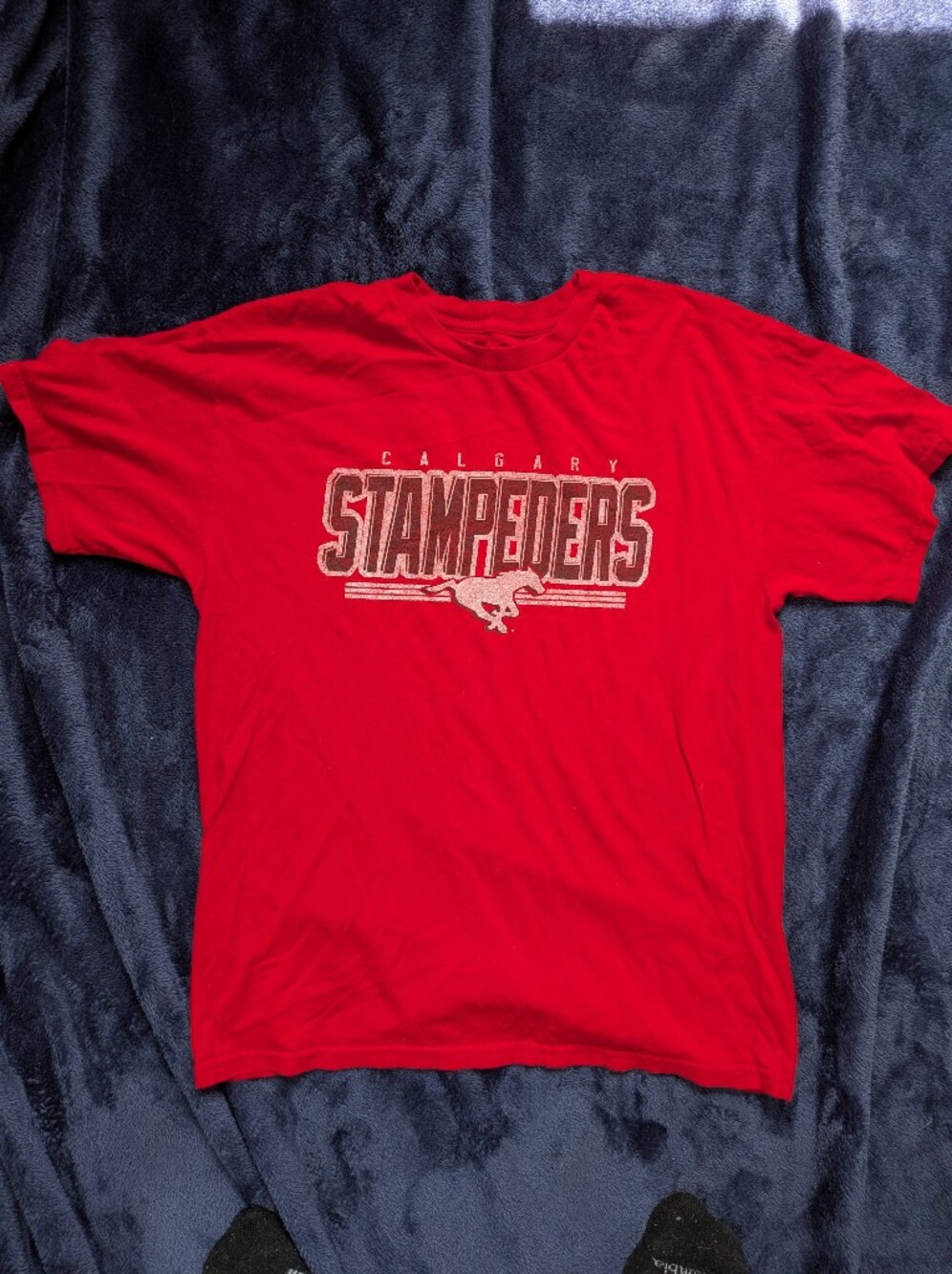 Calgary Stampeders Short Sleeve Tee 100% Cotton Men's Large